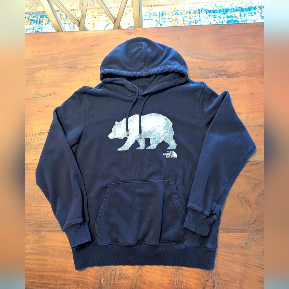The North Face Blue Sweatshirt with Bear Graphic, Men's Size Medium, Unisex